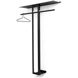 Spinder Design Črn jeklen stenski obešalnik s polico 100 cm Luno Large – | Shoptok.si