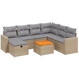  8-dijelni set vrtnih sofa s jastucima bež od poliratana | shoptok.hr
