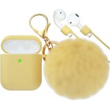 Venisymlis Silikonski etui za slušalke AirPods z obeskom za ključe s krzneno kroglico za AirPods 1/2, (22102593) | Shoptok.si