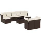 vidaXL 10-dijelni set vrtnih sofa od poliratana s jastucima smeđi | shoptok.hr