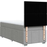 vidaXL Box spring postelja z vzmetnico svetlo siv 100x200 cm blago | Shoptok.si