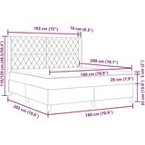 Box Spring Postelja z Matracem Roza 180x200 cm Žamet, (22050716) | Shoptok.si