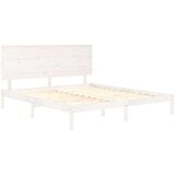  Posteljni okvir bel iz trdne borovine 200x200 cm, (20644201) | Shoptok.si