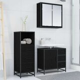 vidaXL Komplet pohištva za kopalnico s predalom 3 pcs Črni hrast | Shoptok.si