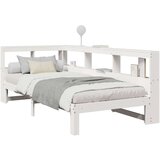  Knjižna postelja brez vzmetnice bela 100x200 cm trdna borovina | Shoptok.si