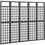 Furnova 5-delni paravan/mreža iz lesa jelke črne barve 201,5x180 cm, (21930003) | Shoptok.si
