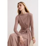 Trendyol Modest Ženska haljina Tctss26Eb00088, Smeđa Cene