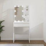The Living Store Toaletna mizica z LED lučkami visok sijaj bela 60x40x140 cm - Toaletna Mizica, (21671087) Cene