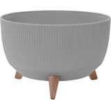 Siena Garden OSLO STRIPE LA966-27 posuda za biljke polipropilen siva | Eponuda.ba