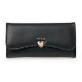 Verde Novčanik ženski sa kopcom u obliku srca 1440, 20×4×11 cm crna | ePonuda.com