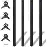 4 Podesive Noge za Stol Crne 1100 mm | shoptok.hr