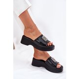 VINCEZA Leather Women's Slippers With Decoration Black 79526 | Shoptok.si
