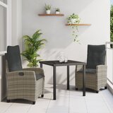 vidaXL 3-dijelni set vrtnih blagovaonica s jastučićima sivo Poli Rattan Cijene