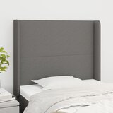  Uzglavlje s ušima tamnosivo 83x16x118/128 cm od tkanine | shoptok.hr