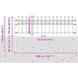  Obročasta ograja Črna 200 x 130 cm Prašno lakirano jeklo, (5000157987) | Shoptok.si