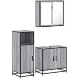  3-dijelni set kupaonskog namještaja siva boja hrasta drveni | shoptok.hr