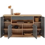 Modern Living Široka Komoda Jake, Antracit, Barva Hrasta | Shoptok.si