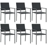  Vrtne stolice 6 kom crne 54 x 62 5 x 89 cm od poliratana | shoptok.hr