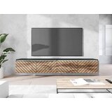 P & B nizka omarica lowa, črna, hrast, vzorec ribje kosti, led | Shoptok.si