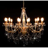  Luster s perlama zlatni 12 žarulja E14 | shoptok.hr