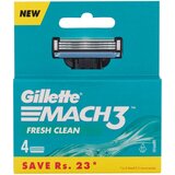 Gillette Mach3 Fresh Clean darilni set nadomestne britvice 4 kos za moške Cene