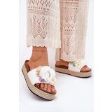 Boto Women's sandals with flowers platform with weaving white Zenvanis | Shoptok.si