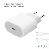  Kućni Punjač Plugi AJ-20 A2347 EMC3621 PD Fast 20W za iPhone 11-14 sa PD Type C kablom CE beli Cene