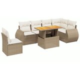 vidaXL 7-dijelni set vrtnih sofa od poliratana s jastucima bež | shoptok.hr