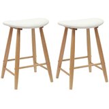  Trpezarijske stolice 2 kom. Čvrsto drvo od gume Prirodna Smeđa 46 x 37 x 63 cm | Shoptok.si