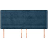  Uzglavlje s ušima tamnoplavo 203x16x118/128 cm baršunasto | shoptok.hr