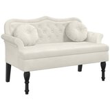  Klupa s jastucima Krem 120,5 x 65 x 75 cm baršunasta | Eponuda.com