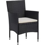  3-dijelni vrtni blagovaonski set od poliratana crni | shoptok.hr