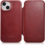 ICARER iPhone 14 Plus Magnetic Flip Case MagSafe CE Oil Wax Premium Leather Burgundy, (21522024) Cene