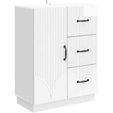  Strani šal Bela visok sijaj 66 x 34,5 x 87 cm Inženirski les, (5000217603) | Shoptok.si