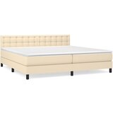  Krevet s oprugama i madracem krem 200 x 200 cm od tkanine | shoptok.hr