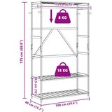  Stalak za odjeću s policama 110x40x175 cm od bambusa | shoptok.hr