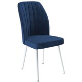 Hanah home set trpezarijskih stolica Platinum 4 kom, teget tkanina Jerry, bele metalne noge | Eponuda.com