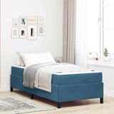 vidaXL Konstrukcija postelje Temno modra in bela 100 x 200 cm Žamet | Shoptok.si