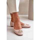 Boto Women's Ballerina Flats with Eco Leather Decoration Beige Rhodike | Shoptok.si