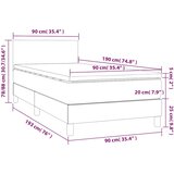  Krevet box spring s madracem LED svjetlosivi 90x190 cm tkanina | shoptok.hr