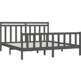 Posteljni okvir siv iz borovine 200x200 cm, (20648559) | Shoptok.si