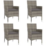  5-dijelni vrtni bistro set od poliratana s jastucima sivi Siva | Shoptok.si