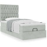 vidaXL Okvir kreveta s madracima svijetlosivi 90x200cm baršunasti | shoptok.hr