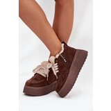 Boto Women's Snow Boots On Platform With Shearling Type Lamb Brown Luma Cene