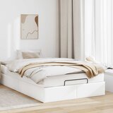  Otomanski okvir kreveta s madraca bijeli 120x190cm umjetna koža | shoptok.hr