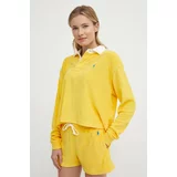 Polo Ralph Lauren Majica z dolgimi rokavi ženska, rumena barva, 211936223