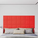  Zidna uzglavlja 12 pcs Crvena 30 x 30 cm Lažna koža | shoptok.hr