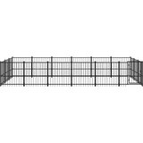  Zunanji pasji boks jeklo 16,94 m² - - črna - 83.2 - 582 x 291 x 100 cm - | Shoptok.si