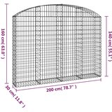  Gabionska košara s lukom 200x30x140/160 cm pocinčano željezo | shoptok.hr