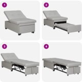 vidaXL 3-v-1 Kavč Postelja v Oblaku Sivi | Shoptok.si